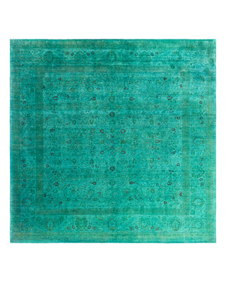 Fine Vibrance, One-of-a-Kind Hand-Knotted Area Rug - Green, 9' 2" x 9' 4"