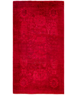 Contemporary Overdyed Wool Hand Knotted Pink Area Rug 3' 1" x 5' 6"