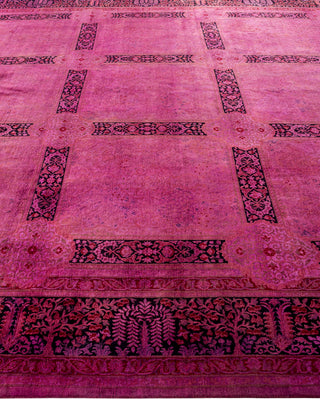 Modern Overdyed Hand Knotted Wool Pink Area Rug 9' 10" x 11' 6"