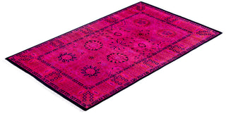 Overdyed One-of-a-Kind Wool Pink Area Rug 3' 1" x 5' 2"