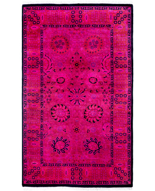 Overdyed One-of-a-Kind Wool Pink Area Rug 3' 1" x 5' 2"