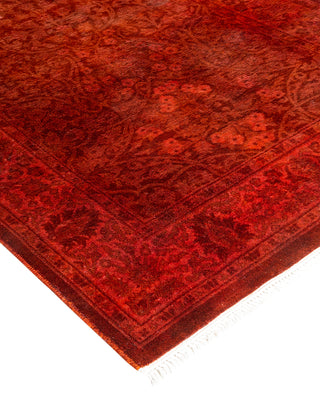 Modern Overdyed Hand Knotted Wool Orange Area Rug 2' 8" x 22' 9"