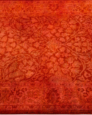 Modern Overdyed Hand Knotted Wool Orange Area Rug 2' 8" x 22' 9"
