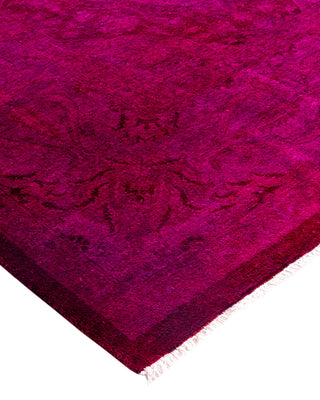 Contemporary Hand-Knotted Overdyed Pink Area Rug 6' 2" x 8' 10"