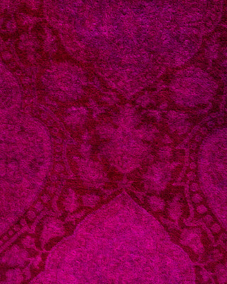 Contemporary Hand-Knotted Overdyed Pink Area Rug 6' 2" x 8' 10"