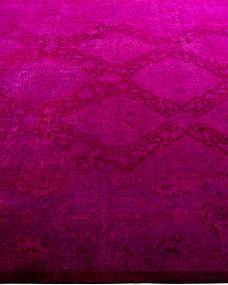 Contemporary Hand-Knotted Overdyed Pink Area Rug 6' 2" x 8' 10"