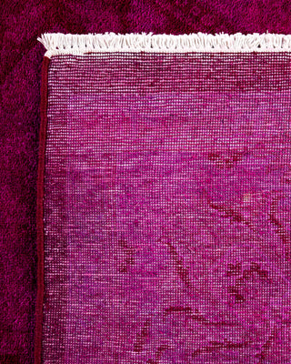 Contemporary Hand-Knotted Overdyed Pink Area Rug 6' 2" x 8' 10"