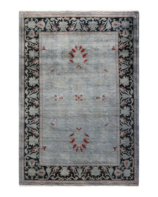 Vibrance, One-of-a-Kind Hand-Knotted Area Rug - Gray, 4' 1" x 5' 10" - Solo Rugs