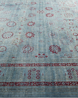 Contemporary Hand Knotted Overdyed Gray Area Rug 9' 1" x 12' 3"