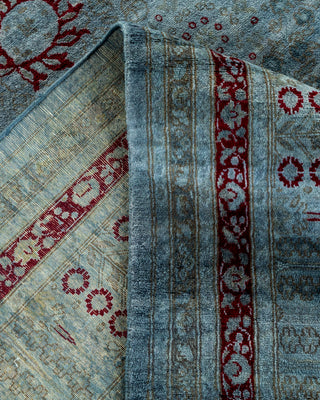 Contemporary Hand Knotted Overdyed Gray Area Rug 9' 1" x 12' 3"