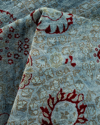 Contemporary Hand Knotted Overdyed Gray Area Rug 9' 1" x 12' 3"