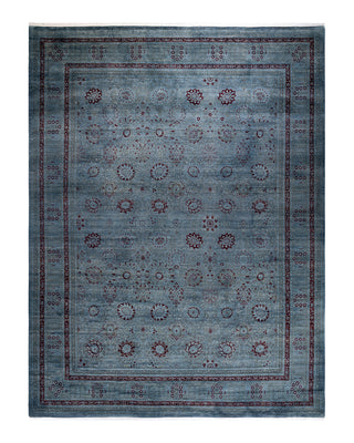 Contemporary Fine Vibrance Gray Wool Area Rug 9' 1" x 12' 3"