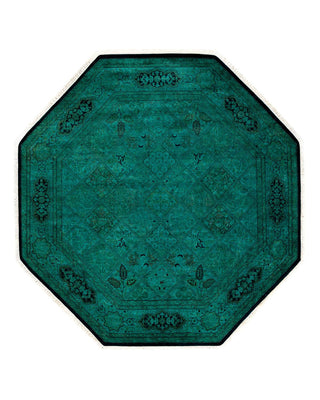Fine Vibrance, One-of-a-Kind Hand-Knotted Area Rug - Green, 6' 1" x 6' 1" - Solo Rugs