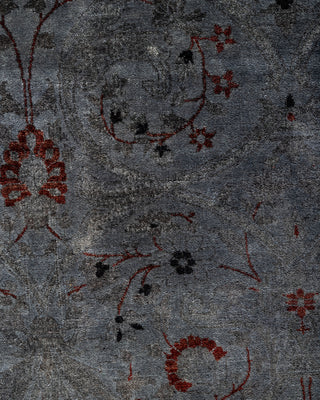 Contemporary Hand-Knotted Overdyed Gray Area Rug 9' 2" x 11' 9"