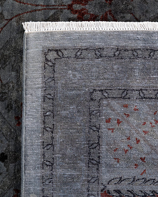 Contemporary Hand-Knotted Overdyed Gray Area Rug 9' 2" x 11' 9"