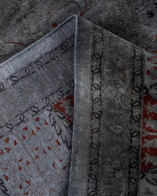 Contemporary Hand-Knotted Overdyed Gray Area Rug 9' 2" x 11' 9"