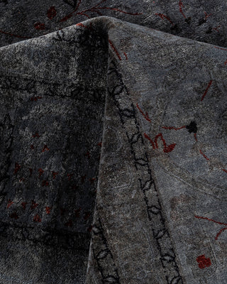 Contemporary Hand-Knotted Overdyed Gray Area Rug 9' 2" x 11' 9"