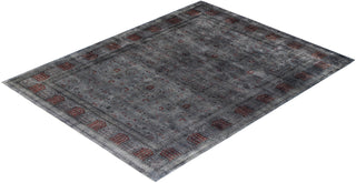 Contemporary Hand-Knotted Overdyed Gray Area Rug 9' 2" x 11' 9"