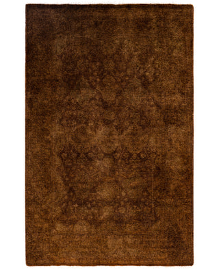 Contemporary Overdyed Wool Hand Knotted Brown Runner 2' 7" x 4' 0"
