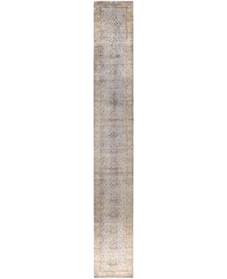 Contemporary Overdyed Wool Hand Knotted Gray Runner 3' 1" x 22' 4"