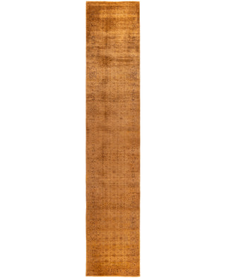 Contemporary Overdyed Wool Hand Knotted Brown Runner 2' 9" x 14' 5"