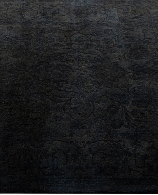 Contemporary Overdyed Wool Hand Knotted Black Area Rug 3' 2" x 5' 4"