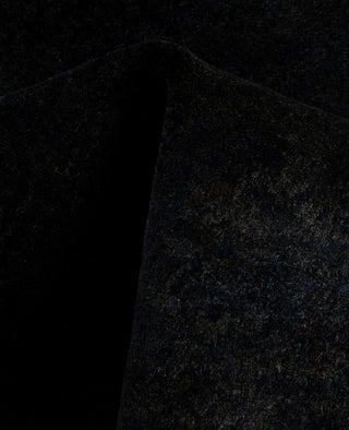 Contemporary Overdyed Wool Hand Knotted Black Area Rug 3' 2" x 5' 4"