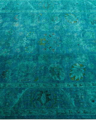 Contemporary Hand-Knotted Overdyed Blue Area Rug 3' 3" x 5' 2"