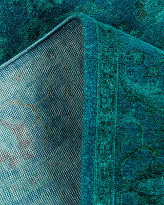 Contemporary Hand-Knotted Overdyed Blue Area Rug 3' 3" x 5' 2"