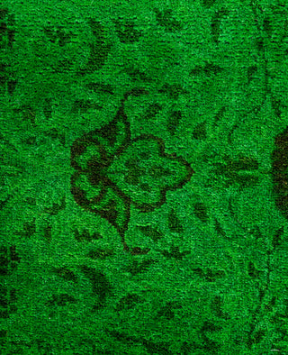 Contemporary Overdyed Wool Hand Knotted Green Area Rug 3' 3" x 5' 3"