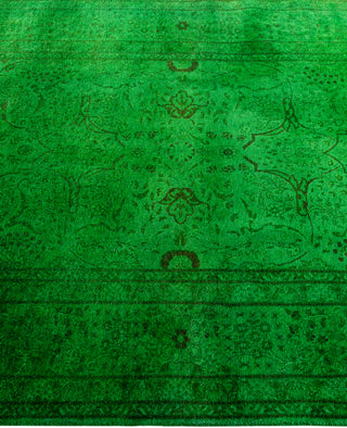 Contemporary Overdyed Wool Hand Knotted Green Area Rug 3' 3" x 5' 3"