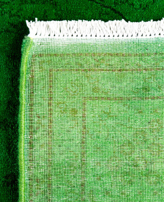 Contemporary Overdyed Wool Hand Knotted Green Area Rug 3' 3" x 5' 3"
