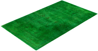 Contemporary Overdyed Wool Hand Knotted Green Area Rug 3' 3" x 5' 3"