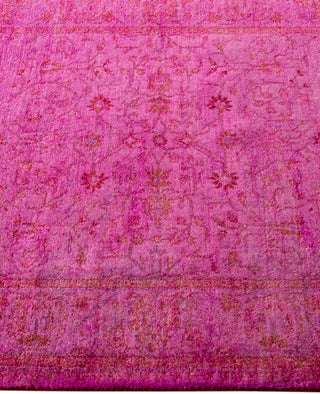 Overdyed One-of-a-Kind Wool Pink Area Rug 3' 1" x 5' 4"