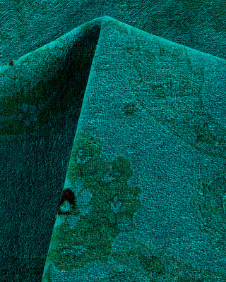 Contemporary Hand-Knotted Overdyed Blue Area Rug 9' 0" x 12' 1"