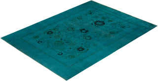 Contemporary Hand-Knotted Overdyed Blue Area Rug 9' 0" x 12' 1"