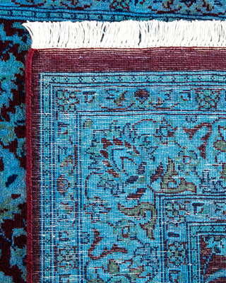 Contemporary Hand-Knotted Overdyed Blue Area Rug 3' 2" x 5' 1"