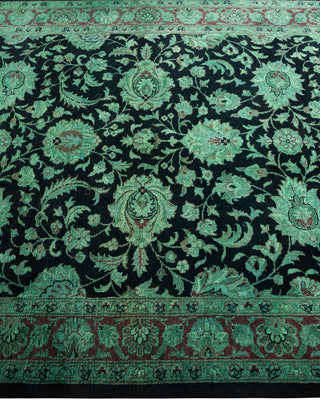Contemporary Hand Knotted Overdyed Black Area Rug 3' 2" x 5' 0"