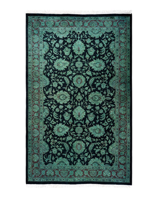 Contemporary Fine Vibrance Black Wool Area Rug 3' 2" x 5' 0"