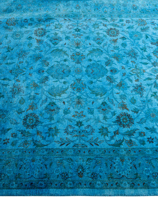 Contemporary Hand Knotted Overdyed Blue Area Rug 3' 1" x 5' 4"