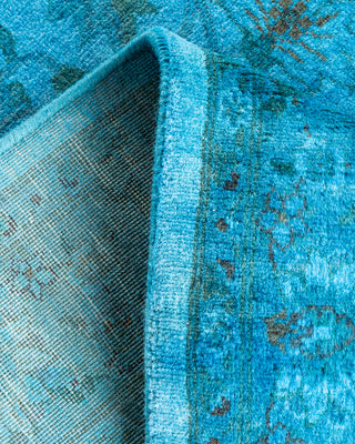 Contemporary Hand Knotted Overdyed Blue Area Rug 3' 1" x 5' 4"