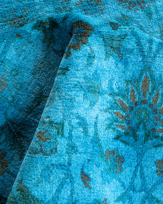 Contemporary Hand Knotted Overdyed Blue Area Rug 3' 1" x 5' 4"