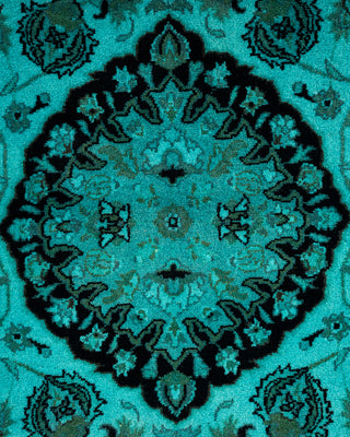 Contemporary Hand-Knotted Overdyed Blue Area Rug 3' 1" x 5' 5"