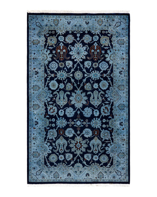 Modern Fine Vibrance Blue Area Rug 3' 2" x 5' 3"