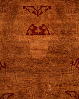 Contemporary Hand-Knotted Overdyed Brown Area Rug 9' 3" x 12' 3"