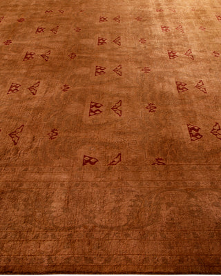 Contemporary Hand-Knotted Overdyed Brown Area Rug 9' 3" x 12' 3"