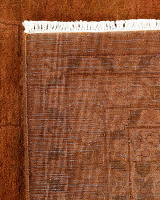 Contemporary Hand-Knotted Overdyed Brown Area Rug 9' 3" x 12' 3"