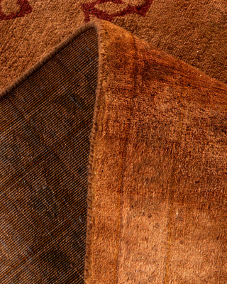 Contemporary Hand-Knotted Overdyed Brown Area Rug 9' 3" x 12' 3"