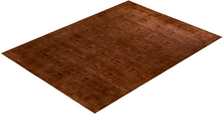 Contemporary Hand-Knotted Overdyed Brown Area Rug 9' 3" x 12' 3"