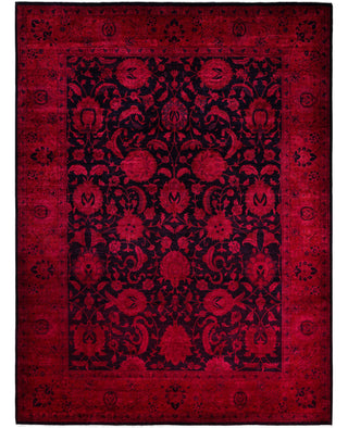 Contemporary Overdyed Wool Hand Knotted Purple Area Rug 9' 2" x 12' 5"